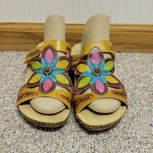 L'ARTISTE by Spring Step Colorful Floral Women's Sandals Sz 41 (9.5-10)